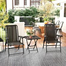 Outsunny 3 Pieces Garden Bistro Set, Folding Table And Chairs Set, Metal Garden Furniture Set With Cup Holders For Outdoor, Patio, Balcony