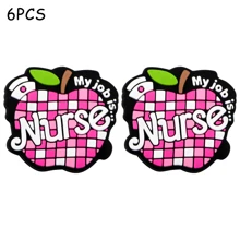 6PCS，硅胶焦珠，含护士硅胶焦珠，适用于DIY手工珠宝制作，珠笔，钥匙扣吊坠，包包吊坠等， - 彩色 - 查看 3