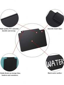 6/12pcs Basket Labels Clip On With Chalk Markers,Removable Storage Bins Chalkboard Labels,Reusable Storage Bins Pantry Labels Clip,Black Plastic Clip On Labels,Basket Tags,Bin Clips