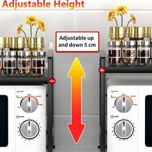 1 件可调节金属微波炉架，可扩展厨柜架子储物架，碳钢微波炉支架，用于厨具和餐具储存 - 黑色 - 查看 9
