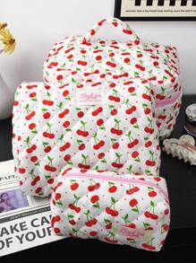 3pcs/Set Makeup Organizer Bag, Travel Toiletry Bag, Cosmetic Storage Pouch For Home, School, Dorm, Large Capacity Makeup Bag For Women, Grooming Kit For Men Beach Essentials Back To School