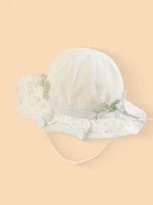 1 件装婴儿蝴蝶结太阳帽，蕾丝透气百搭渔夫帽，适合女童春夏季户外玩耍 - 彩色 - 查看 6