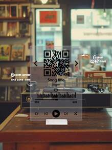 1pc Can Customize Transparent Acrylic QR Code Identification Place Dedicated Display, Suitable For Listening To Music - Multicolor - View 1