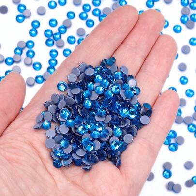 1.440 Stücke SS3 - SS30 runde Hotfix Glas-Strass mit flachem Boden, hohe Qualität für Kleidung, Schuhe, Hüte, Accessoires