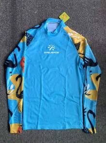 Tight Sailing Wear Camisa de surf de manga comprida masculina ligeiramente pequena Rashguard Proteção solar UV Skins básicas Surf Swimwear Camiseta Mergulho Roupas de ginástica