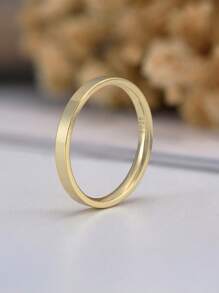 1枚简约优雅的925纯银/14K金/银永恒戒指，3毫米宽，光泽亮丽，适合日常佩戴，也适合生日派对、圣诞节、情侣戒指和周年纪念日礼物。
