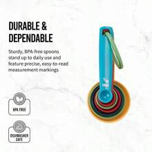 Plastic Professional 7 Piece Multi-Colored Measuring Spoon Set