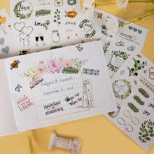 4 Sheets/Set Clipbook Wedding Stickers Creative Valentine's Day Stickers Love Decoration Planning Handheld Wedding Stickers - Multicolor - View 7