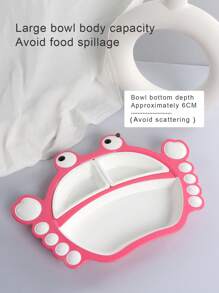 1pc Baby Crab Shaped PP Material Divided Plate, Food Categorized, Suitable For Toddlers Learning To Eat