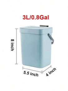 Small  Trash Can, Hanging Small Trash Can With Lid Under Sink For Kitchen,Food Waste Bin ,Mountable Garbage Can Bathroom - Black - View 8