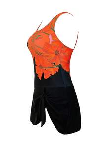 Costume da bagno intero con stampa floreale, spalline regolabili, modellante e snellente, adatto per vacanze in spiaggia