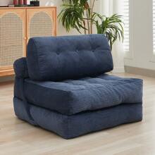 Folding Sofa Bed, Convertible Sleeper Chair With Pillow & Back Support, Portable Fold Out Chair Bed, Comfy Floor Sofa Lounge, Lazy Sofa For Dorm/Living Room/Office/Apartment - 藍色 - 查看 5