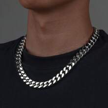 1 件男士时尚嘻哈酷炫 NK 项链 - 銀色 - 查看 2
