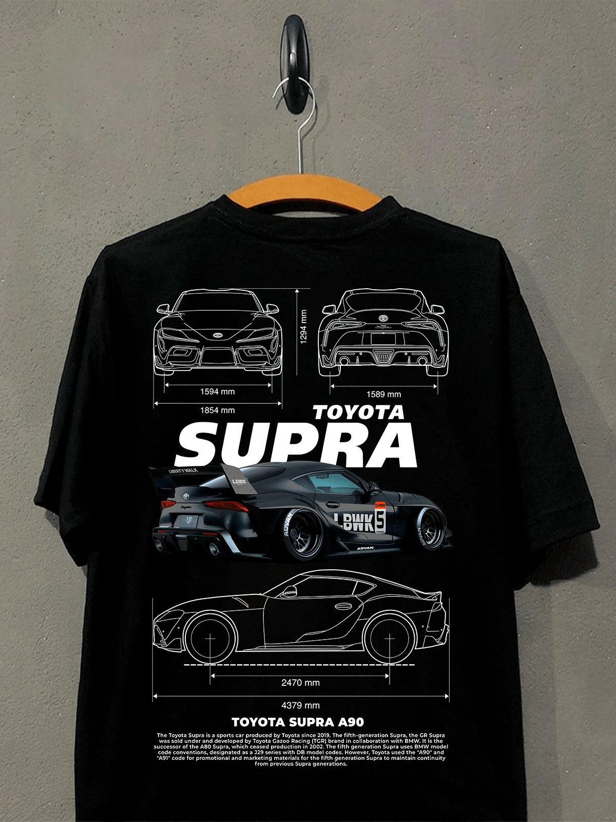 Men's Shirt Supra A90 T-Shirt Promotion - 黑色 - 查看 1