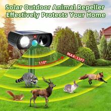 Paquete de 4 repelentes ultrasónicos solares: Estroboscopio LED, ahuyenta mapaches - *4 - Ver 4