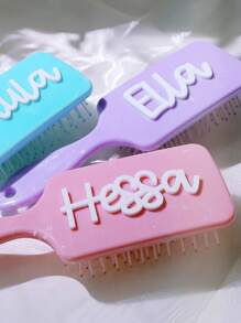 1 件定制名字按摩桨刷，马卡龙色礼物，适合女士，日常和节日礼物