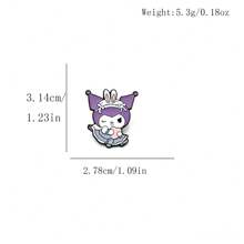 Sanrio Alfileres de solapa esmaltados de la familia de dibujos animados Sanrio, prendedores de metal bonitos de Hello Kitty, Kuromi, Cinnamoroll, figuras de anime Kawaii para la mochila