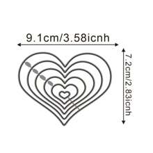 1 件剪贴簿 DIY 6 重爱心金属压花碳钢刀模切纸模切蚀刻切割刀模切 - 銀色 - 查看 6