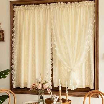 1 pieza de cortina de gasa premium con diseño de margaritas y estrellas de doble capa, diseño de moda para sala de estar y dormitorio, estilo minimalista