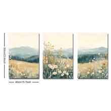 Bộ 3 bức tranh phong cảnh đồng quê Boho Mountain Daisy Wildflower không khung trang trí nhà nông thôn thẩm mỹ Tranh in vải canvas tối giản cho ký túc xá, căn hộ, phòng khách, phòng ngủ, trang trí nhà hiện đại - Nhiều màu - Xem 11