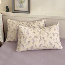 3/4 件薰衣草床上用品套装、波西米亚花卉涤纶羽绒被套装、田园风格花卉羽绒被套装、轻盈柔软透气双面花园风格床上用品、丁香花羽绒被套、薰衣草植物床上用品（1 个羽绒被套 + 1 张床单 + 1/2 个枕套，不含被子和填充物）