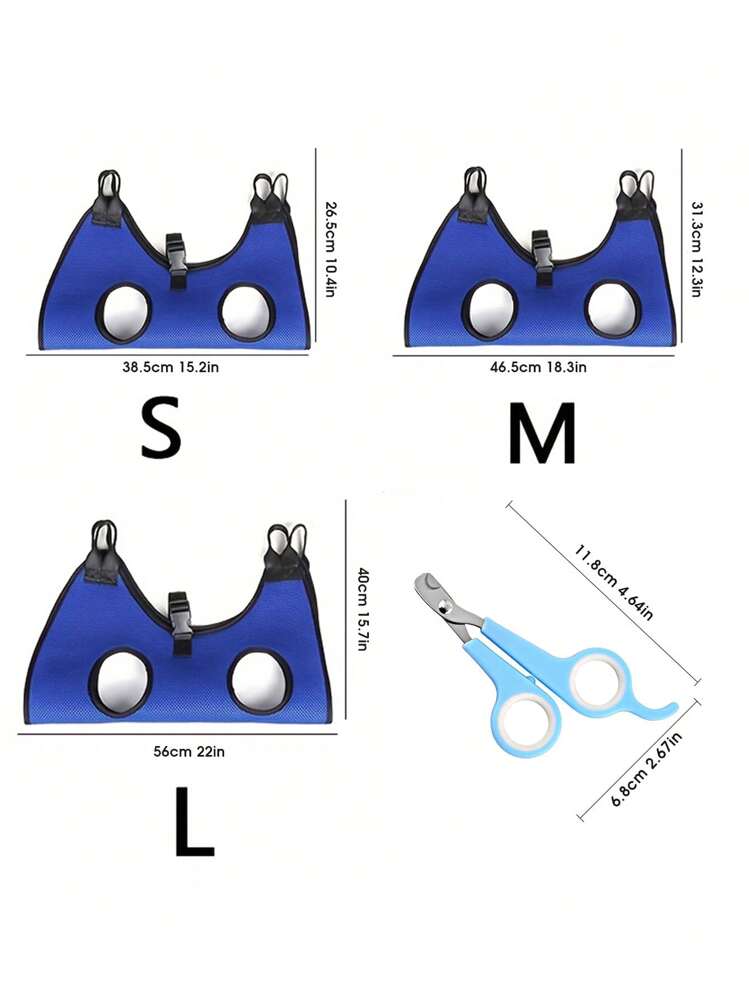 Hamaca ajustable para mascotas para baño, aseo y recorte de uñas - Cómoda y libre de estrés para gatos y perros - Multicolor - Añade 2