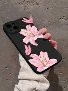 1 件 Ins 花卉百合和蝴蝶图案透明软手机壳，防滑，兼容 11/12/13/14/15/16 Pro Max 防水防震防摔防刮 - 彩色 - 查看 3
