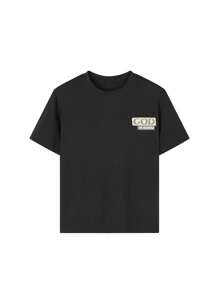 Tween Boys 热带印花圆领短袖 T 恤，夏季上衣 - 黑色 - 查看 4