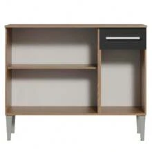 Gabinete Bajo Cocina Madesa Emilly 3 Puertas Color Marrón/negro - Negro - Ver 8