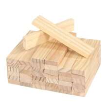 Juego de 30 piezas/100 piezas de bloques de madera natural sin terminar, bloques de construcción de madera para proyectos DIY, construcción y decoración, bloques de construcción de madera, decoración apilable de madera - Multicolor - Ver 2
