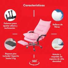 Silla de Piel Sintética Nappa (Rosa) - Rosa - Ver 6