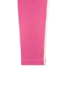 2pcs Striped Round Neck Short Sleeve Sports Top And Pants Set Summer Elegant - Hot Pink - View 5