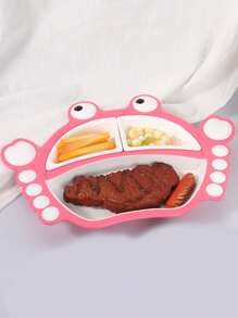 1pc Baby Crab Shaped PP Material Divided Plate, Food Categorized, Suitable For Toddlers Learning To Eat