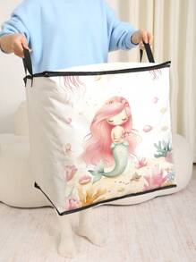 1 Piece, Portrait Pattern Printed Large Capacity Storage Bag, Wardrobe Organizing Storage Bag, Foldable Clothing Storage Box, With Sturdy Zipper Clothing Storage Container, Suitable For Clothing, Blankets, Quilts, Etc - Multicolor - View 16