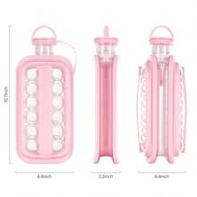 1 件便携式冰球制作器投手，带网格平顶盖，用于冷却冰块/多个冰块模具，适用于曲棍球、鸡尾酒、咖啡、威士忌、香槟、啤酒、果汁、水 - 彩色 - 查看 6