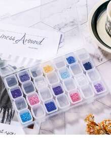 28-Slot Diamond Painting Kit Storage Box, Practical Multifunctional Organizer - White - View 1