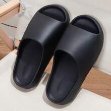 女士夏季室内家居浴室防滑软底拖鞋，EVA 情侣沙滩拖鞋，女士夏季 - 黑色 - 查看 4