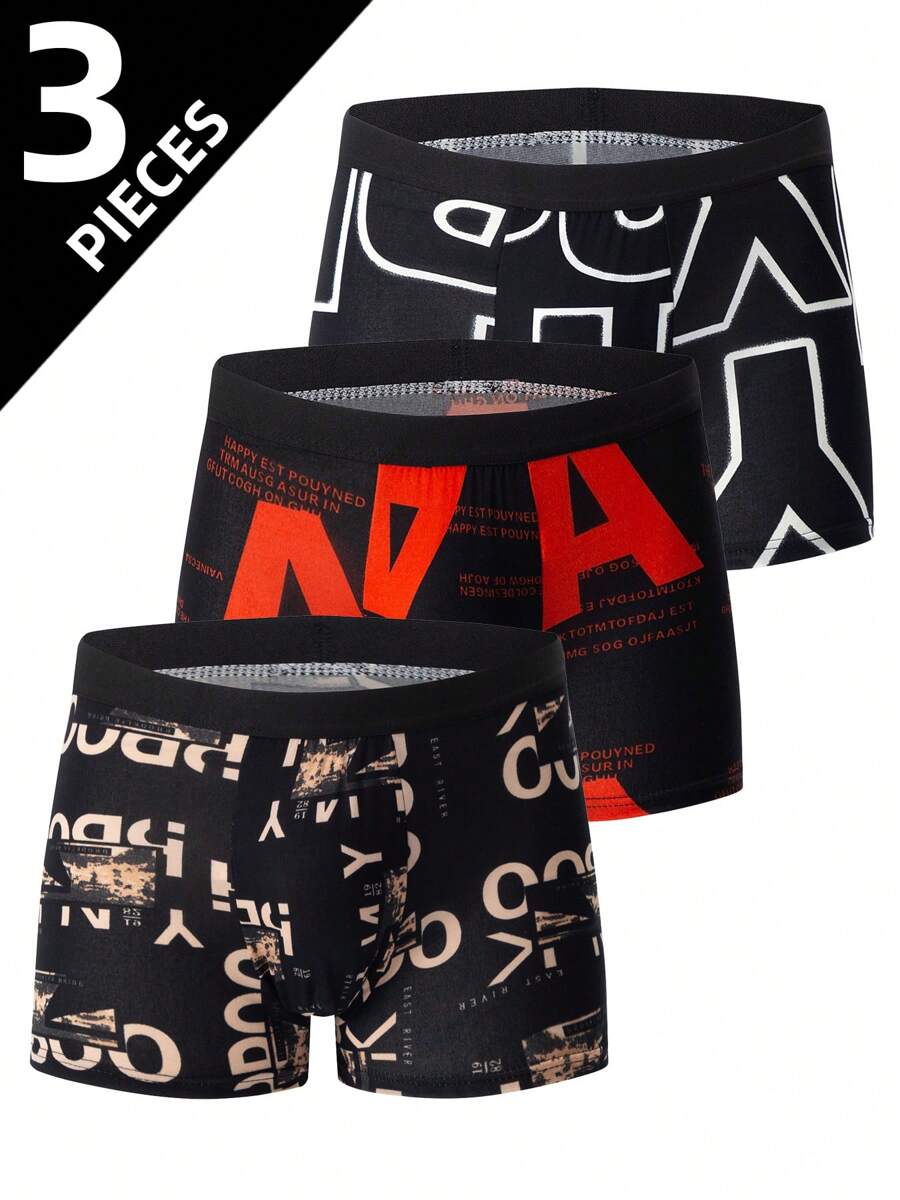3pcs/Pack Teenage Boys Low Waist Boxer Briefs