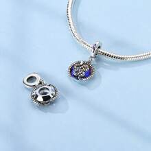 Iridescent Coiled Serpent Charm - 925 Sterling Silver Mystical Snake Pendant Fit Bracelet Necklace DIY Fine Jewelry Gift For Snake Year Born