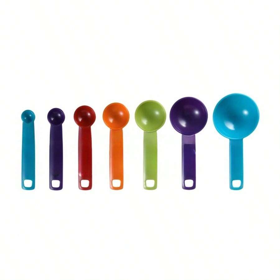 Plastic Professional 7 Piece Multi-Colored Measuring Spoon Set