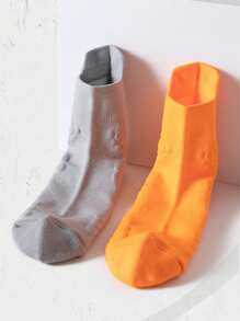 1 Đôi/4 Đôi Tất thể thao dài đến bắp chân màu trơn cho các cặp đôi, Chạy marathon, Thể dục, Đạp xe, Nhanh khô, Đáy mát-xa, Chạy bộ, Mùa thu - Nhiều màu - Xem 5