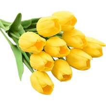 10 件迷你 PU 逼真郁金香人造花 - 非常适合婚礼、家居装饰、摄影道具 - 彩色 - 查看 9