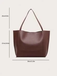 Bolso de hombro tipo tote de gran capacidad, de estilo minimalista y casual de moda