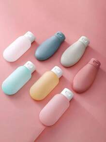 Reisset, knijpbaar ontwerp, draagbaar, lekvrij, herbruikbaar, navulbare cosmetische containers voor toiletartikelen, navulbare lotiondispensers, draagbare lotionfles, reisflessenset, lekvrije reisflessenset, navulbare lege containers voor de badkamer, reisformaat accessoires en shampoo-conditionerflessen met draagbare tas, reisbenodigdheden voor op reis, opslag voor make-uppompen, reisaccessoires, studentenhuisbenodigdheden, macaronkleurenpalet, badkamerdecoratie