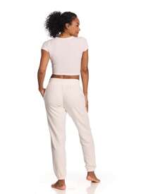 Pantalones de chándal jogger para mujer de U.S. Polo Assn., pantalones de estar en casa de felpa francesa - Nube - Ver 2