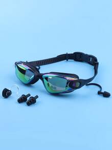 SHENYU Anti-UV Swimming Goggles With Earplugs & Nose Clip, Beach Essentials, Beach Accessories, Pool Float - Black - View 4