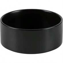 Comedero y bebedero cerámicos antideslizantes para perros grandes, con diseño de "Amante de los perros y mamá de perros", protege la columna cervical (tazón individual de 8 pulgadas, negro) - Negro - Ver 1