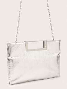 大容量豹纹翻盖手提包，适合女性日常通勤或约会，也适合派对、婚礼、舞会、盛会等场合，可搭配婚纱、礼服、晚礼服、生日礼服等。 - 銀色 - 查看 4