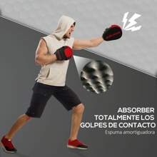 SPORTNOW Manoplas de Boxeo Paos Muay Thai MMA Curvadas para Entrenamiento de Boxeo Boxing Karate Taekwondo Kickboxing Training Almohadilla para Sparring Artes Marciales - Rojo - Ver 4