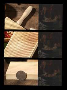 1piece Wooden Friction Board Italian Tool Dough Board Baking Striped Shape Mold Spiral Chewing Board